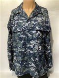 US Navy Issue Blue Digital Pattern Shirt - Medium Long USGI Used