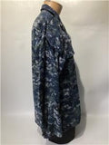 US Navy Issue Blue Digital Pattern Shirt - Medium Long USGI Used