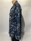 US Navy Issue Blue Digital Pattern Shirt - Medium Long USGI Used