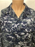 US Navy Issue Blue Digital Pattern Shirt - Medium Long USGI Used